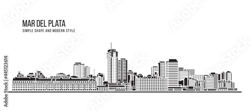Cityscape Building Abstract Simple shape and modern style art Vector design - Mar Del Plata city