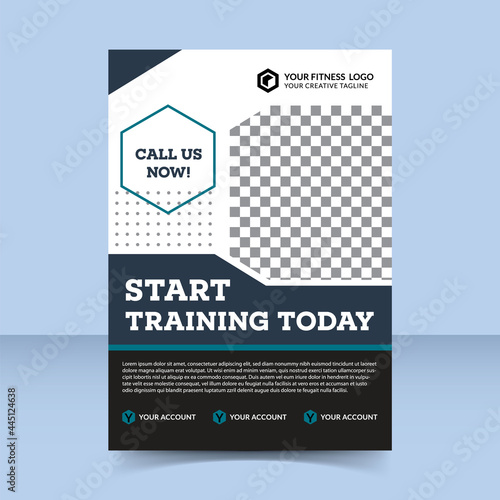 Fitness Center Start Training Today flyer template design Women fit body