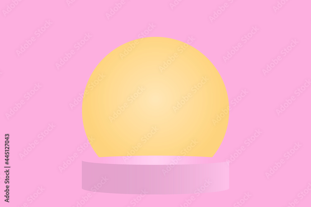 The abstract illustration pink and yellow background. Use for product show social media advertising. The abstract illustration pink and yellow background. Use for product show social media advertising.
