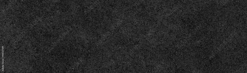 Fototapeta premium Panorama of Black granite tile floor outside the building pattern and seamless background