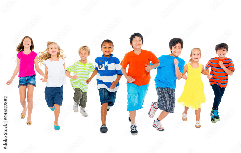 Obraz premium Children are running and playing together