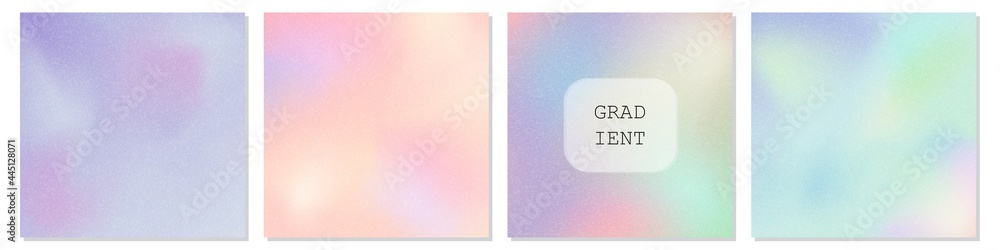 Set of modern gradient vector background in pastel colors - obrazy, fototapety, plakaty 