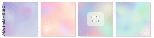 Set of modern gradient vector background in pastel colors