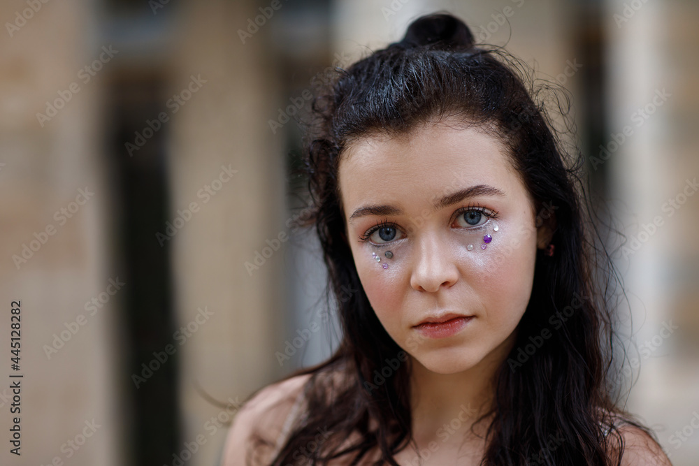 Beautiful brunette girl in Paris Beautiful brunette girl in Paris