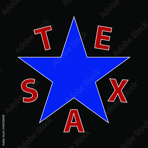 Texas With Star design. Texas t-shirt design Vector.