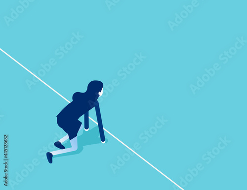 Starting position and ready to start. Flat isometric vector illustration