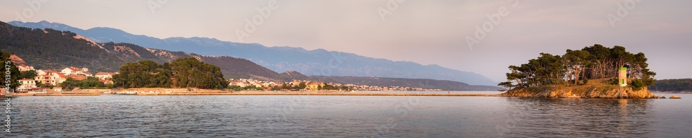 Panoramic view from the bay of Banjol on Rab Croatia Panoramic view from the bay of Banjol on Rab Croatia