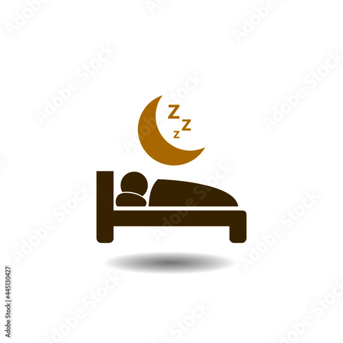 Simple sleeping icon with shadow