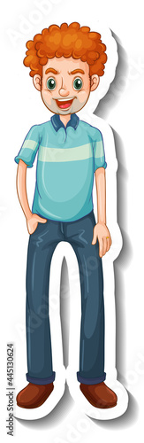 A sticker template with a man in standing pose