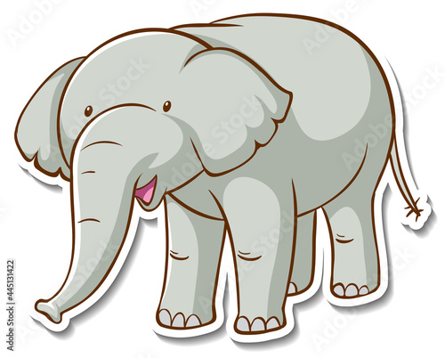 Sticker design with cute elephant isolated © GraphicsRF