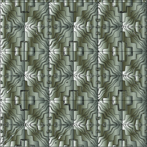 Silver metallic gradient with repeat Pattern . Abstract metallic background.