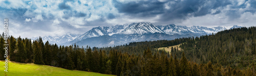 A beautiful panorama of the entire range of the Tatra Mountains. Poland © gkrphoto
