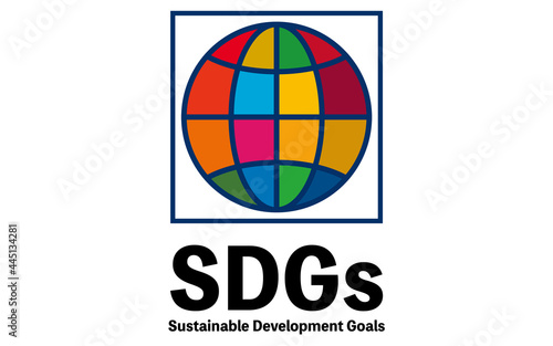 SDGs、17目標の所定色による地球のアイコン・ロゴマーク