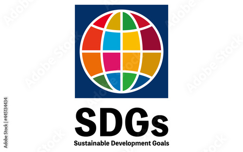 SDGs、17目標の所定色によるカラフルな地球のアイコン・ロゴマーク