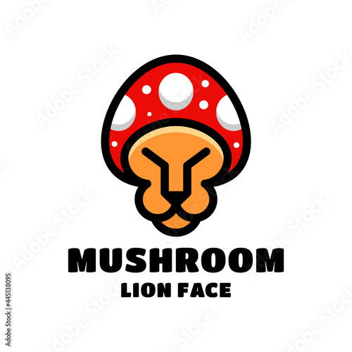 Unique Double Meaning Logo Design Combination of mushroom and Lion