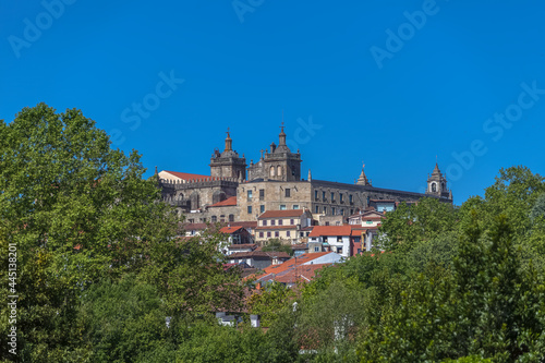 View at the Viseu city, with Cathedral of Viseu on top, Se Cathedral de Viseu, architectural icons of the city, vegetation around