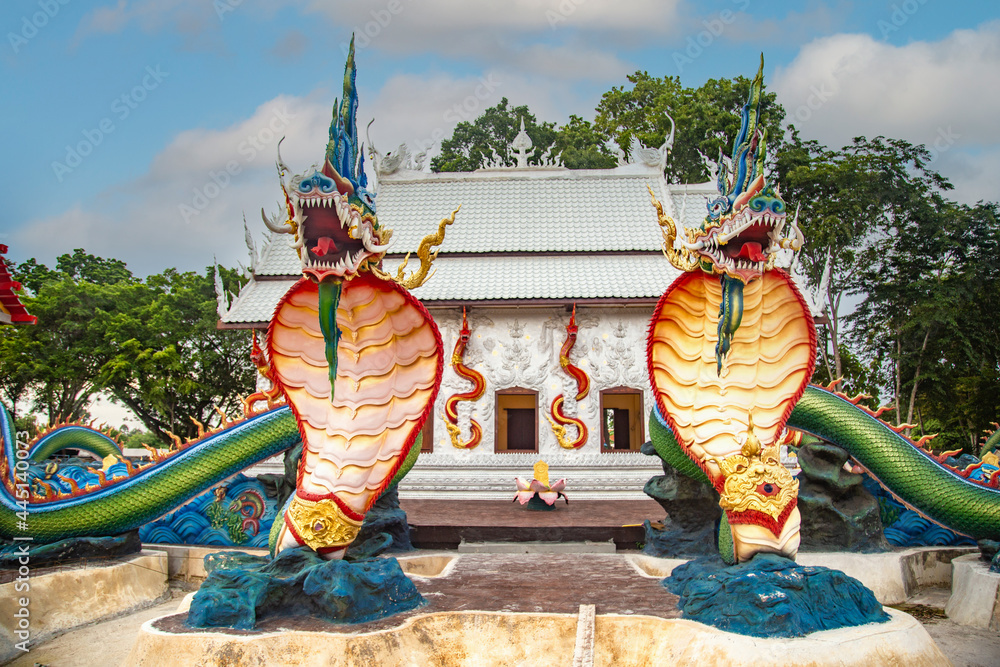 Wat Nong Chap Tao, turtle and dragon temple in Pattaya, Chonburi, Thailand - obrazy, fototapety, plakaty 