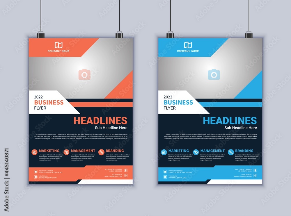 Business conference flyer template vector design. Flyer 2 page template. Brochure design. Modern flyer design