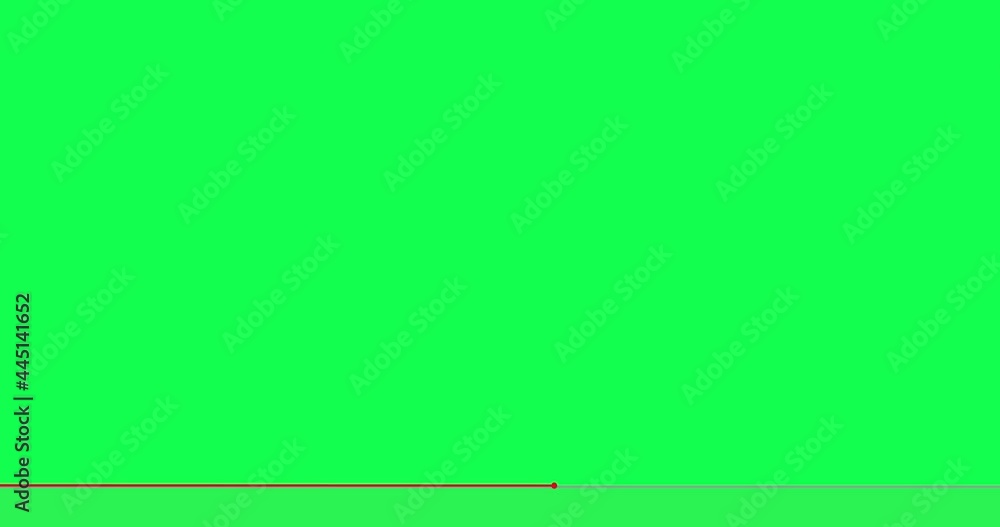 video player animation. start stop play media window empty blank green background animated video