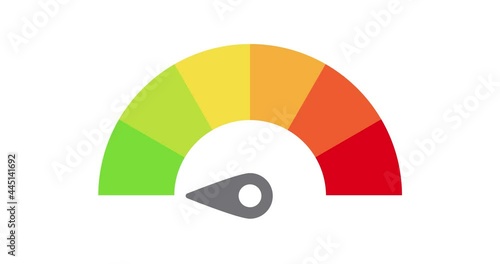 meter gauge level indicator isolated on white background.