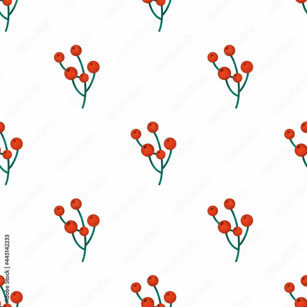 Raster branches of berries. Autumn elements isolated on white background. Pattern from autumn elements in red. Raster branches of berries. Autumn elements isolated on white background. Pattern from autumn elements in red.