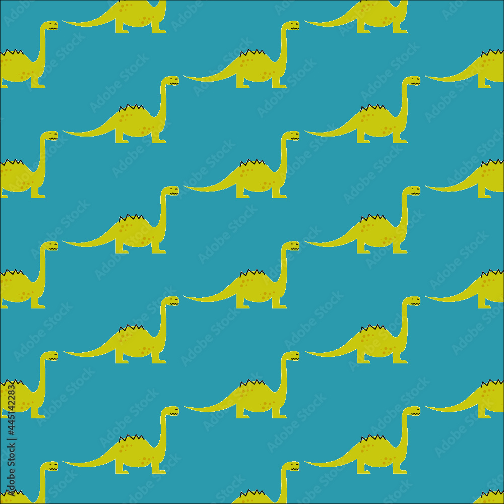 Obraz premium Yellow Dino Backround Pattern