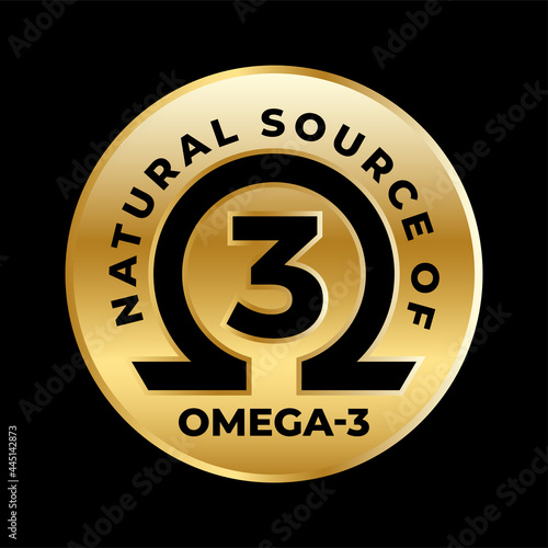 Omega 3 Source vector round badge logo icon