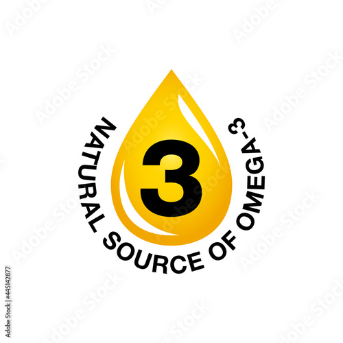 Omega 3 Source vector round badge logo icon