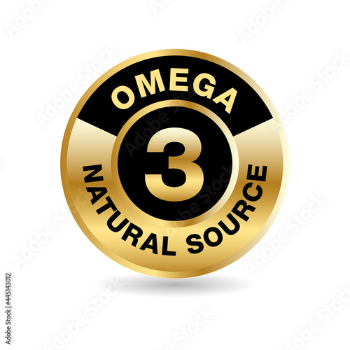 Omega 3 Source vector round badge logo icon