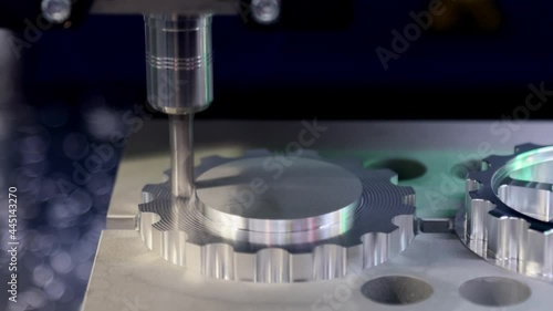processing of a part on a vertical milling machining center photo
