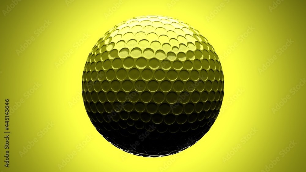 Yellow golf ball isolated on yellow background.
3d illustration for background.
Yellow golf ball isolated on yellow background.
3d illustration for background.
