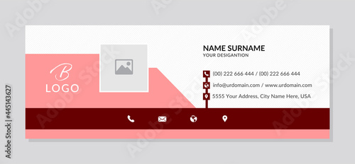 Modern Business email signature with an author photo place