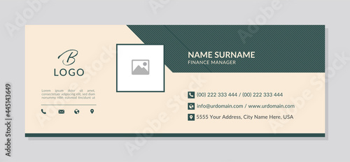 Business email signature with an author photo place modern layout
