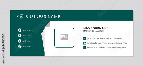 Modern corporate email signature with an author photo place