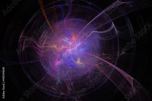 A science fiction concept of an abstract fractal concept. Of a energy portal or a atomic, microscopic design.