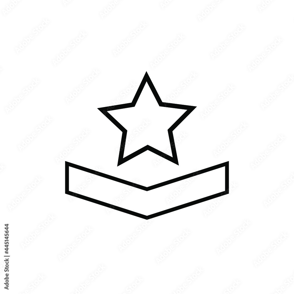 military rank badge icon with star in trendy flat style. military rank badge icon with star in trendy flat style.