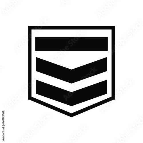military rank badge icon in trendy flat style. photo