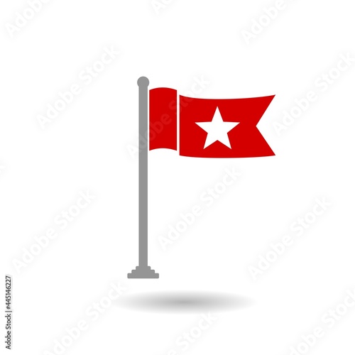 Simple flag icon with shadow