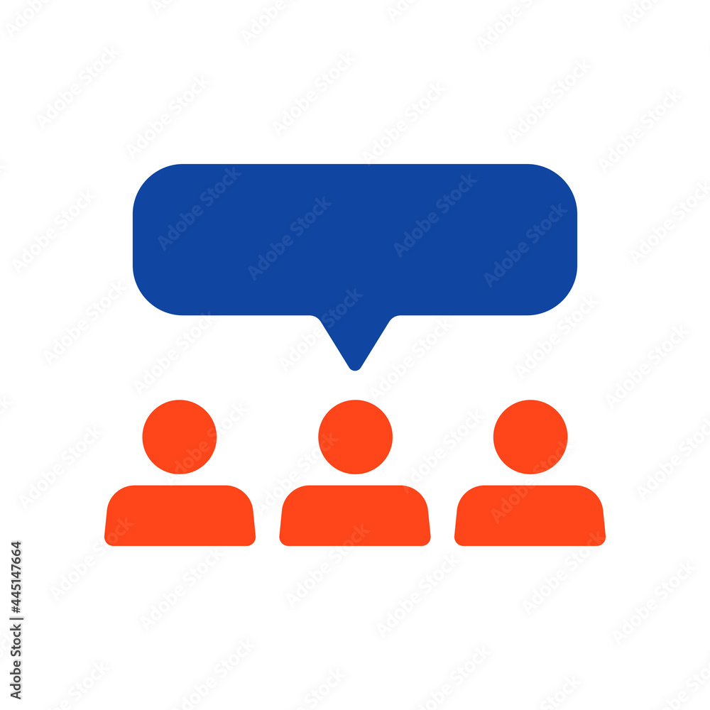 Crowd of people with text bubbles glyph icon