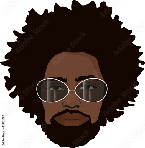 Afro-American, glasses, sunglasses afrohaircut, a black man, a man, haircut, a beard