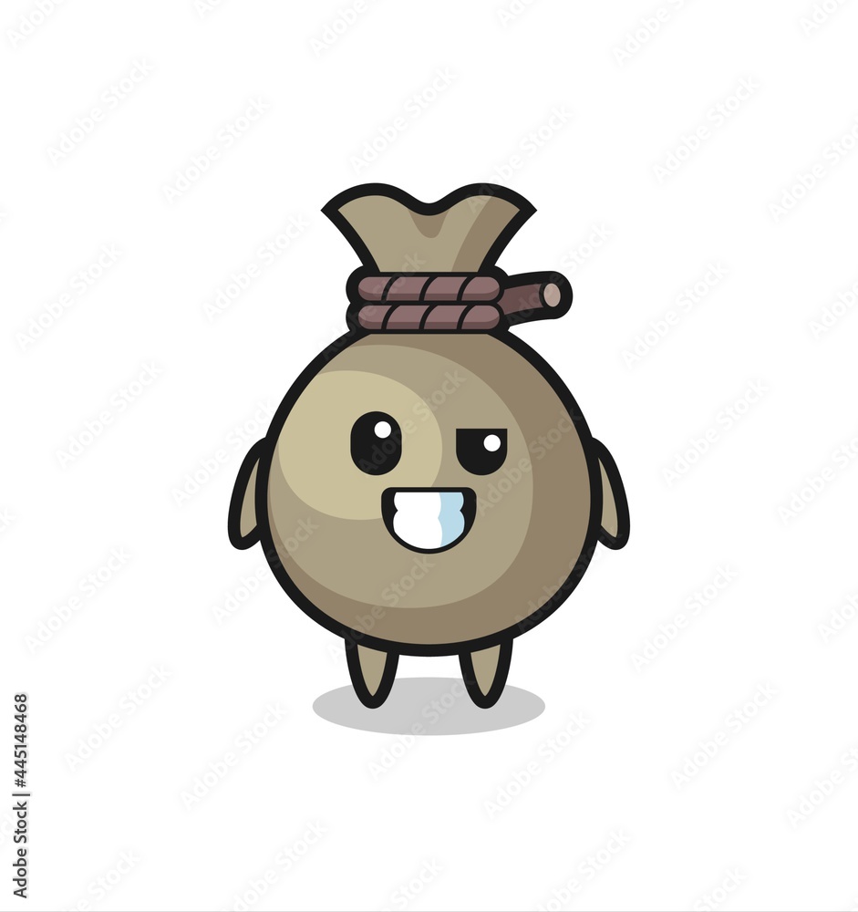 cute money sack mascot with an optimistic face