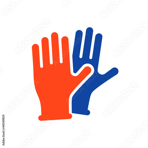 Medical protective rubber gloves vector glyph icon