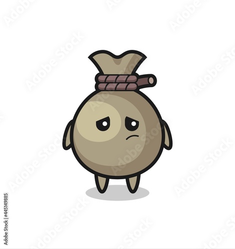 the lazy gesture of money sack cartoon character