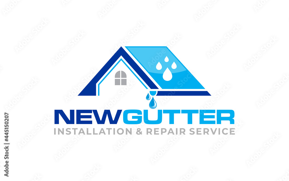 Fototapeta premium Illustration graphic vector of gutter installation and repair service logo design template
