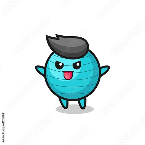 naughty exercise ball character in mocking pose