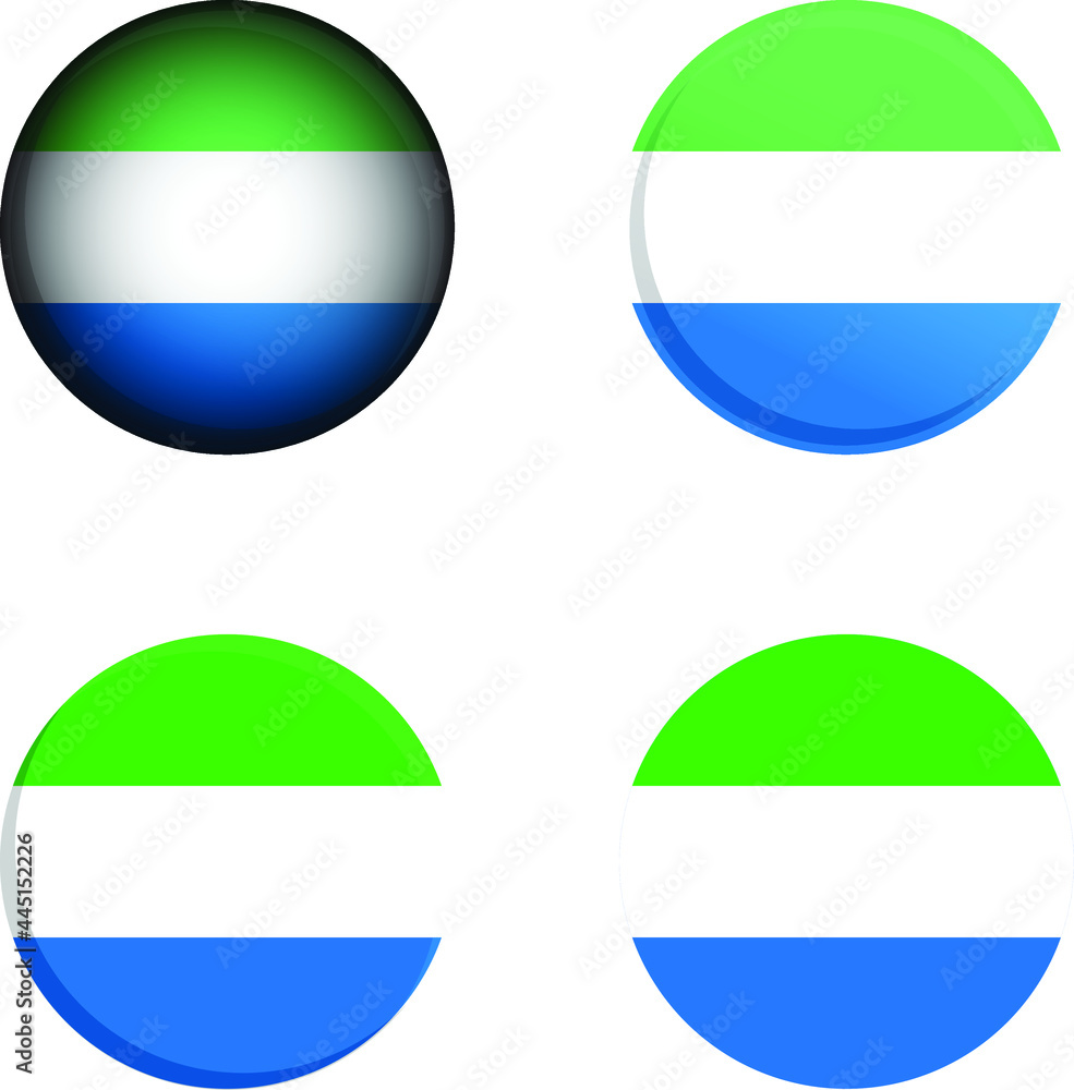 Round Country Flag in different styles disc badge vector illustration Sierra Leone Round Country Flag in different styles disc badge vector illustration Sierra Leone