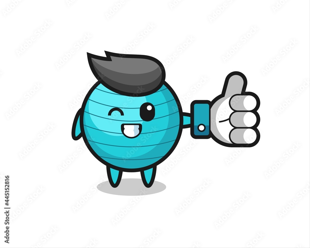 cute exercise ball with social media thumbs up symbol cute exercise ball with social media thumbs up symbol
