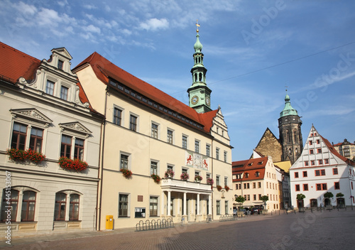 Market square - Am Markt in Pirna. State of Saxony. Germany