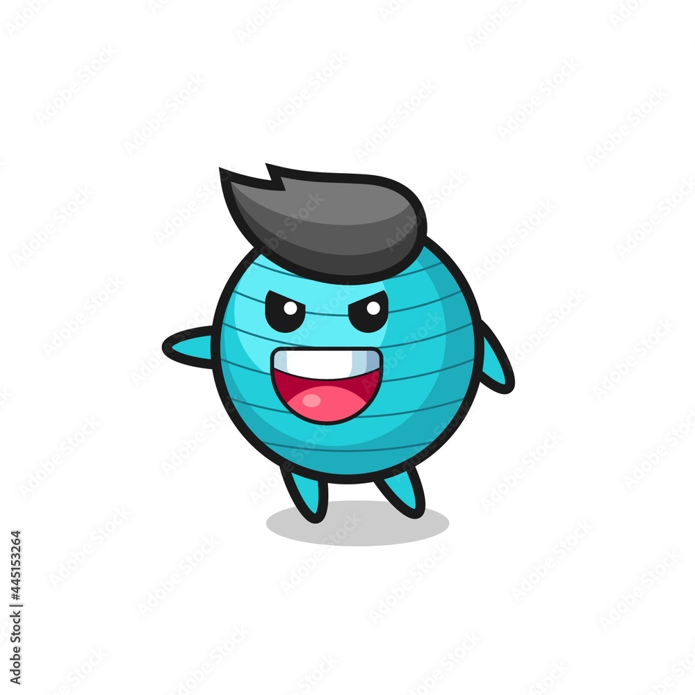 Fototapeta premium exercise ball cartoon with very excited pose
