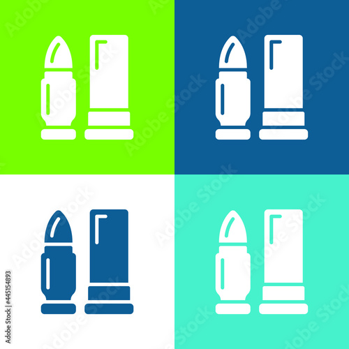 Ammunition Flat four color minimal icon set